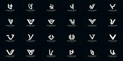 collezione pieno impostato astratto lettera v monogramma logo design vettore