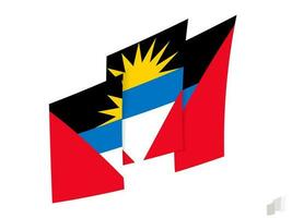 antigua e barbuda bandiera nel un astratto strappato design. moderno design di il antigua e barbuda bandiera. vettore