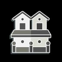 icona cittadina Casa 2. relazionato per alloggi simbolo. lucido stile. semplice design modificabile. semplice illustrazione vettore