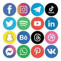 sociale media icone impostato logo vettore illustratore Rete