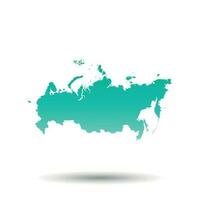 Russia, russo federazione carta geografica. colorato turchese vettore illustrazione su bianca isolato sfondo.