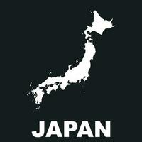 Giappone carta geografica icona. piatto vettore illustrazione. Giappone cartello simbolo su nero sfondo.