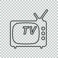 tv icona vettore illustrazione nel linea stile isolato su isolato sfondo. televisione simbolo per ragnatela luogo disegno, logo, app, ui.