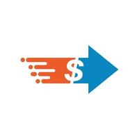 trasferimento i soldi icona nel piatto stile. dollaro vettore illustrazione su bianca isolato sfondo. pagamento attività commerciale concetto.