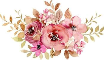 Borgogna rosa fiore mazzo per sfondo, nozze, tessuto, tessile, saluto, carta, sfondo, striscione, etichetta, decorazione eccetera. vettore