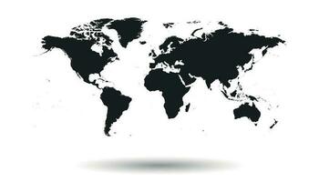 vuoto nero politico mondo carta geografica isolato su bianca sfondo. mappa del mondo vettore modello per sito web, infografica, design. piatto terra mondo carta geografica illustrazione.