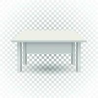 vettore 3d tavolo per oggetto presentazione. vuoto bianca superiore tavolo su isolato sfondo.