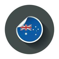 Australia etichetta con bandiera. vettore illustrazione con lungo ombra.