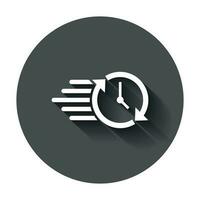 orologio conto alla rovescia icona nel piatto stile. tempo cronometro vettore illustrazione con lungo ombra. orologio attività commerciale concetto.