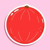 etichetta rosso ribes carattere. vettore mano disegnato cartone animato kawaii personaggio illustrazione icona. isolato su rosa sfondo. rosso ribes personaggio concetto