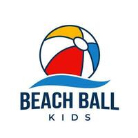 spiaggia palla per giocare sport gioco solido colore rosso, giallo, blu onda simbolo isolato vettore illustrazione. logo design