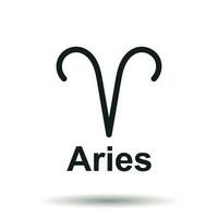 Ariete zodiaco cartello. piatto astrologia vettore illustrazione su isolato sfondo.