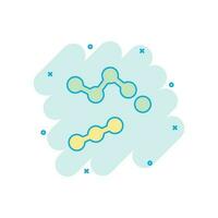 vettore cartone animato dna icona nel comico stile. medicina molecola concetto illustrazione pittogramma. dna attività commerciale spruzzo effetto concetto.