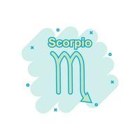 vettore cartone animato scorpione zodiaco icona nel comico stile. astrologia cartello illustrazione pittogramma. scorpione oroscopo attività commerciale spruzzo effetto concetto.