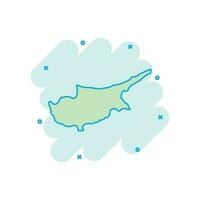 vettore cartone animato Cipro carta geografica icona nel comico stile. Cipro cartello illustrazione pittogramma. cartografia carta geografica attività commerciale spruzzo effetto concetto.