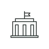 banca edificio icona nel piatto stile. governo architettura vettore illustrazione su bianca isolato sfondo. Museo esterno attività commerciale concetto.