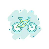 cartone animato colorato bicicletta icona nel comico stile. bicicletta illustrazione pittogramma. bicicletta cartello spruzzo attività commerciale concetto. vettore