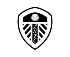 leeds unito club logo nero e bianca simbolo premier lega calcio astratto design vettore illustrazione