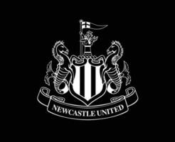 Newcastle unito club logo bianca simbolo premier lega calcio astratto design vettore illustrazione con nero sfondo