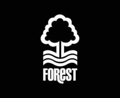 nottingham foresta fc club logo bianca simbolo premier lega calcio astratto design vettore illustrazione con nero sfondo