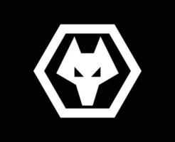 wolverhampton vagabondi club logo bianca simbolo premier lega calcio astratto design vettore illustrazione con nero sfondo