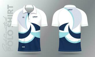 sublimazione blu polo camicia modello modello design per badminton maglia, tennis, calcio, calcio o sport uniforme vettore