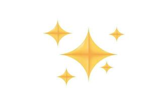 3d stile oro stella scintillare emoji carino icona di moda stile simboli isolato su sfondo vettore