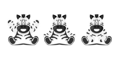 cartone animato Bambola zebra per bambini su isolato sfondo, vettore illustrazione.