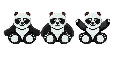 cartone animato Bambola panda per bambini su isolato sfondo, vettore illustrazione.