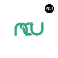 lettera mcu monogramma logo design vettore