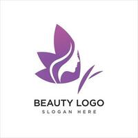 bellezza logo vettore design su viola colore.