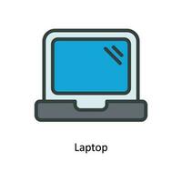 il computer portatile vettore riempire schema icona design illustrazione. cucina e casa simbolo su bianca sfondo eps 10 file
