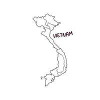 mano disegnato scarabocchio carta geografica di Vietnam. vettore illustrazione