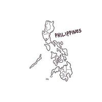 mano disegnato scarabocchio carta geografica di filippine. vettore illustrazione