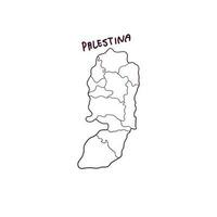 mano disegnato scarabocchio carta geografica di Palestina. vettore illustrazione