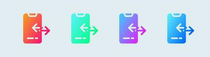file Condividere solido icona nel pendenza colori. trasferimento documento segni vettore illustrazione.