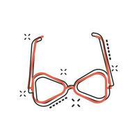 vettore cartone animato occhiali da sole icona nel comico stile. occhiali cartello illustrazione pittogramma. occhiali da sole attività commerciale spruzzo effetto concetto.