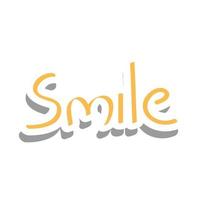 sorriso parola disegno vettoriale adesivo carino