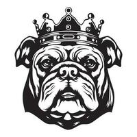bulldog indossare un' corona, bulldog re vettore