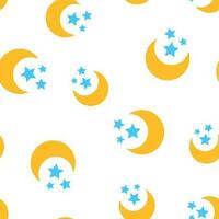 ore notturne Luna e stelle icona senza soluzione di continuità modello sfondo. attività commerciale concetto vettore illustrazione. lunare notte simbolo modello.