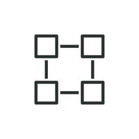 blockchain tecnologia vettore icona nel piatto stile. crittografia cubo bloccare illustrazione. blockchain algoritmo concetto.