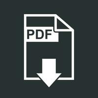 PDF Scarica vettore icona. semplice piatto pittogramma per attività commerciale, marketing, Internet concetto. vettore illustrazione su nero sfondo.