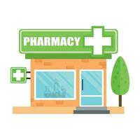 farmacia farmacia negozio. memorizzare farmacia vettore illustrazione su bianca sfondo.