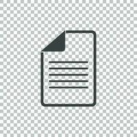 documento icona vettore piatto illustrazione. isolato documenti simbolo. carta pagina grafico design pittogramma
