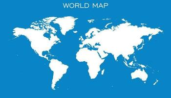 vuoto bianca mondo carta geografica isolato su blu sfondo. mondo carta geografica vettore modello per sito web, infografica, design. piatto terra mondo carta geografica illustrazione.