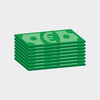 pile i soldi, Euro Contanti. vettore illustrazione nel piatto design su bianca sfondo