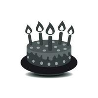 compleanno torta con ardente candele pittogramma icona. semplice pittogramma per celebrazione, marketing, Internet concetto su bianca sfondo. di moda moderno vettore simbolo per ragnatela luogo design o mobile App