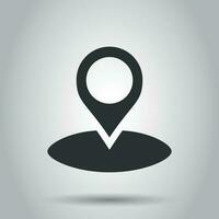 carta geografica pointer nel piatto stile. GPS navigazione marchio illustrazione su bianca sfondo. pointer destinazione concetto. vettore