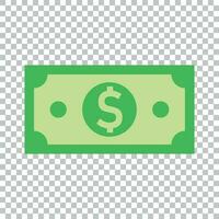 dollaro moneta banconota icona nel piatto stile. dollaro denaro contante vettore illustrazione su isolato sfondo. banconota conto attività commerciale concetto.