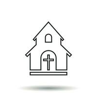 linea Chiesa santuario vettore illustrazione icona. semplice piatto pittogramma per attività commerciale, marketing, mobile app, Internet su bianca sfondo